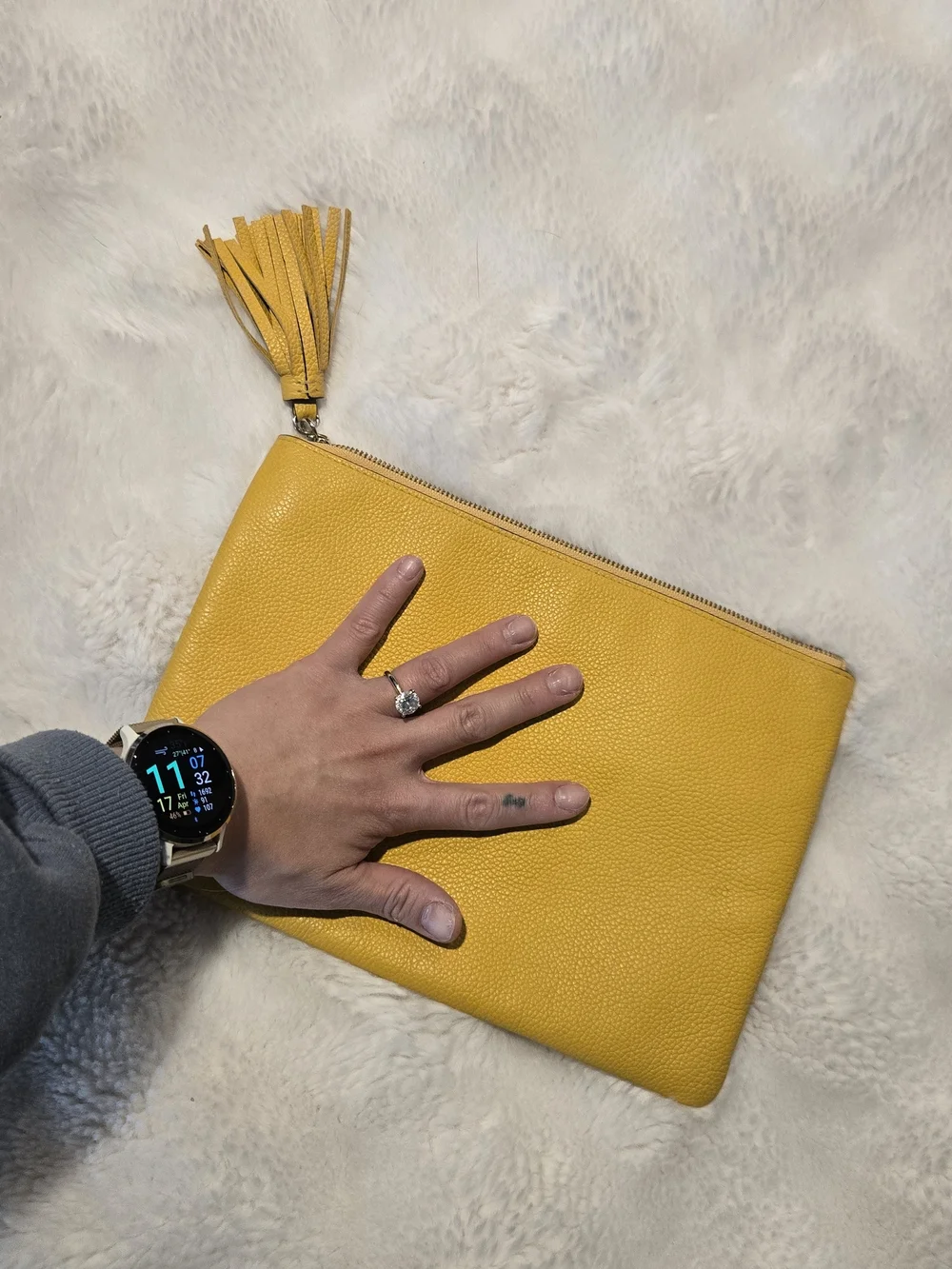 kate spade Yellow Leather Tassel Clutch - Picture 5 of 8